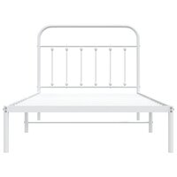 Bedframe met hoofdbord metaal wit 107x203 cm 6