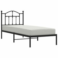 Bedframe met hoofdbord metaal zwart 90x190 cm 3