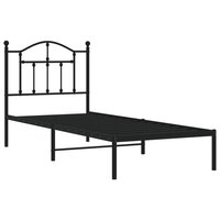 Bedframe met hoofdbord metaal zwart 90x190 cm 4