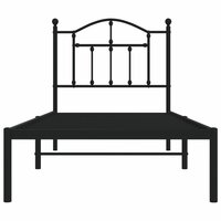 Bedframe met hoofdbord metaal zwart 90x200 cm 5