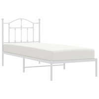 Bedframe met hoofdbord metaal wit 90x200 cm 4