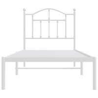 Bedframe met hoofdbord metaal wit 90x200 cm 5