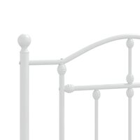 Bedframe met hoofdbord metaal wit 90x200 cm 8