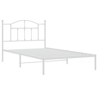 Bedframe met hoofdbord metaal wit 107x203 cm 3