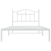Bedframe met hoofdbord metaal wit 107x203 cm 5