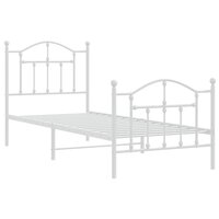 Bedframe met hoofd- en voeteneinde metaal wit 90x190 cm 3