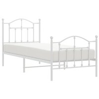 Bedframe met hoofd- en voeteneinde metaal wit 90x190 cm 4