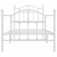 Bedframe met hoofd- en voeteneinde metaal wit 90x190 cm 5
