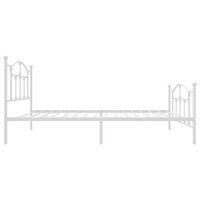 Bedframe met hoofd- en voeteneinde metaal wit 90x190 cm 6