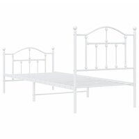 Bedframe met hoofd- en voeteneinde metaal wit 90x190 cm 7