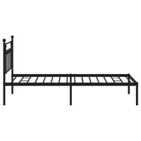 Bedframe met hoofdbord metaal zwart 107x203 cm 6