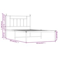 Bedframe met hoofdbord metaal zwart 107x203 cm 9