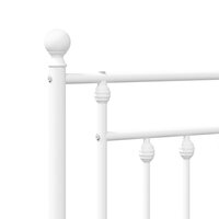 Bedframe met hoofdbord metaal wit 107x203 cm 9