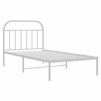 Bedframe met hoofdbord metaal wit 100x190 cm 3