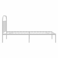 Bedframe met hoofdbord metaal wit 100x190 cm 7