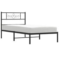 Bedframe met hoofdbord metaal zwart 100x190 cm 5