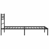 Bedframe met hoofdbord metaal zwart 100x190 cm 6