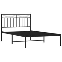 Bedframe met hoofdbord metaal zwart 100x200 cm 6