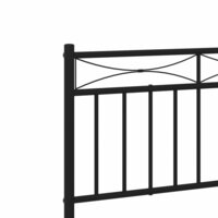 Bedframe met hoofdbord metaal zwart 100x200 cm 8