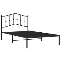 Bedframe met hoofdbord metaal zwart 107x203 cm 4