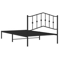 Bedframe met hoofdbord metaal zwart 107x203 cm 7