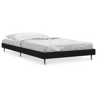 Bedframe bewerkt hout zwart 90x200 cm 2