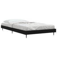 Bedframe bewerkt hout zwart 90x200 cm 3