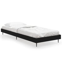 Bedframe bewerkt hout zwart 75x190 cm 2