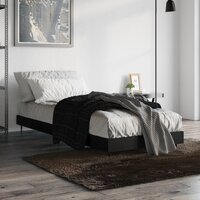 Bedframe bewerkt hout zwart 75x190 cm 4
