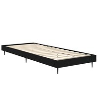 Bedframe bewerkt hout zwart 75x190 cm 5