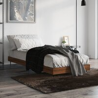 Bedframe zonder matras bewerkt hout bruin eikenkleur 75x190 cm 4
