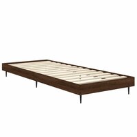 Bedframe zonder matras bewerkt hout bruin eikenkleur 75x190 cm 5