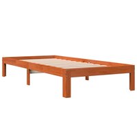 Bedframe zonder matras massief grenenhout wasbruin 75x190 cm 3