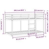 Stapelbed massief grenenhout wasbruin 80x200 cm 9
