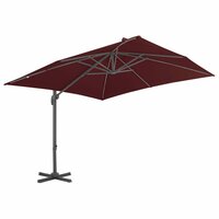 Zweefparasol met aluminium paal 400x300 cm bordeauxrood 2
