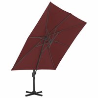 Zweefparasol met aluminium paal 400x300 cm bordeauxrood 3