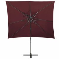 Zweefparasol met dubbel dak 250x250 cm bordeauxrood 2