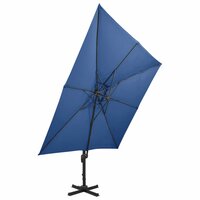 Zweefparasol met dubbel dak 300x300 cm azuurblauw 2
