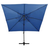 Zweefparasol met dubbel dak 300x300 cm azuurblauw 3