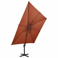 Zweefparasol met dubbel dak 300x300 cm terracottakleurig 3