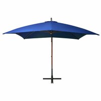 Zweefparasol met paal 3x3 m massief vurenhout azuurblauw 2