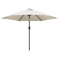 Zweefparasol met LED 3 m zandwit 2