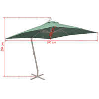Zweefparasol met aluminium paal 300x300 cm groen 8