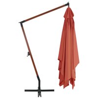 Zweefparasol met houten paal 400x300 cm terracottakleurig 3