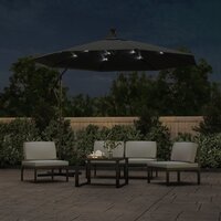 Zweefparasol met LED-verlichting stalen paal 300 cm antraciet 3