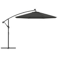 Zweefparasol met LED-verlichting stalen paal 300 cm antraciet 4