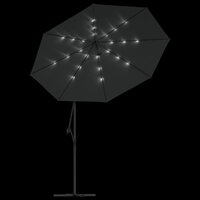 Zweefparasol met LED-verlichting stalen paal 300 cm antraciet 6