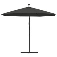 Zweefparasol met LED-verlichting stalen paal 300 cm antraciet 7
