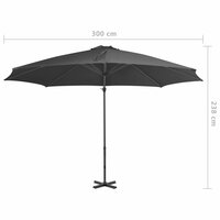 Zweefparasol met aluminium paal 300 cm antracietkleurig 8