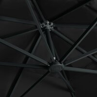 Zweefparasol met LED-verlichting en paal 400x300 cm zwart 6
